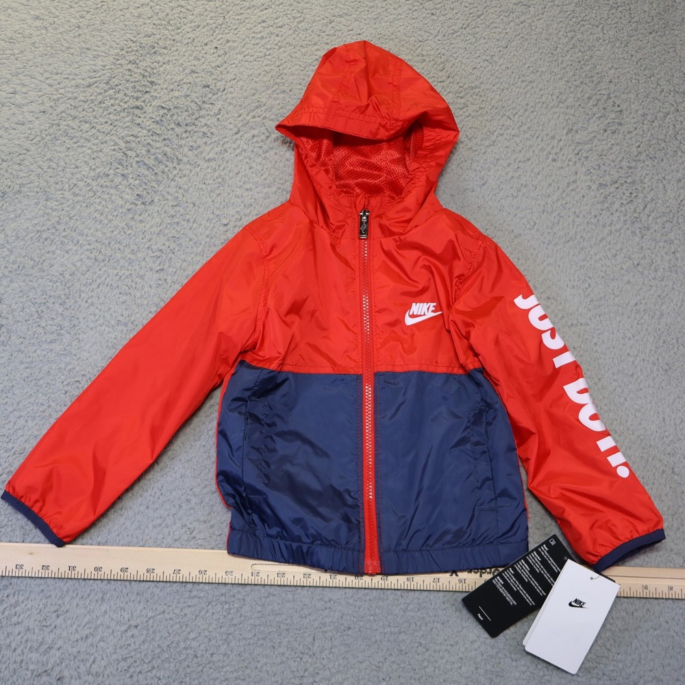 Nike Toddler Windrunner Repel Jacket University Red New Navy Blue 3T 76J278-U10